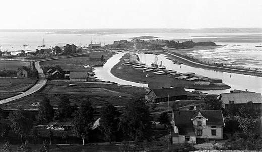 Kanikenäsbanken och kanikenäset i början av 1900-talet. Kanske platsen för utbyggnaden av framtidens Karlstad – Sjöstaden?
